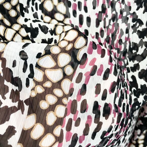 Bisou Bisou Women Tunic Top Poncho Size XLarge Animal Print Sheer Mob Wife Flowy - Picture 3 of 8